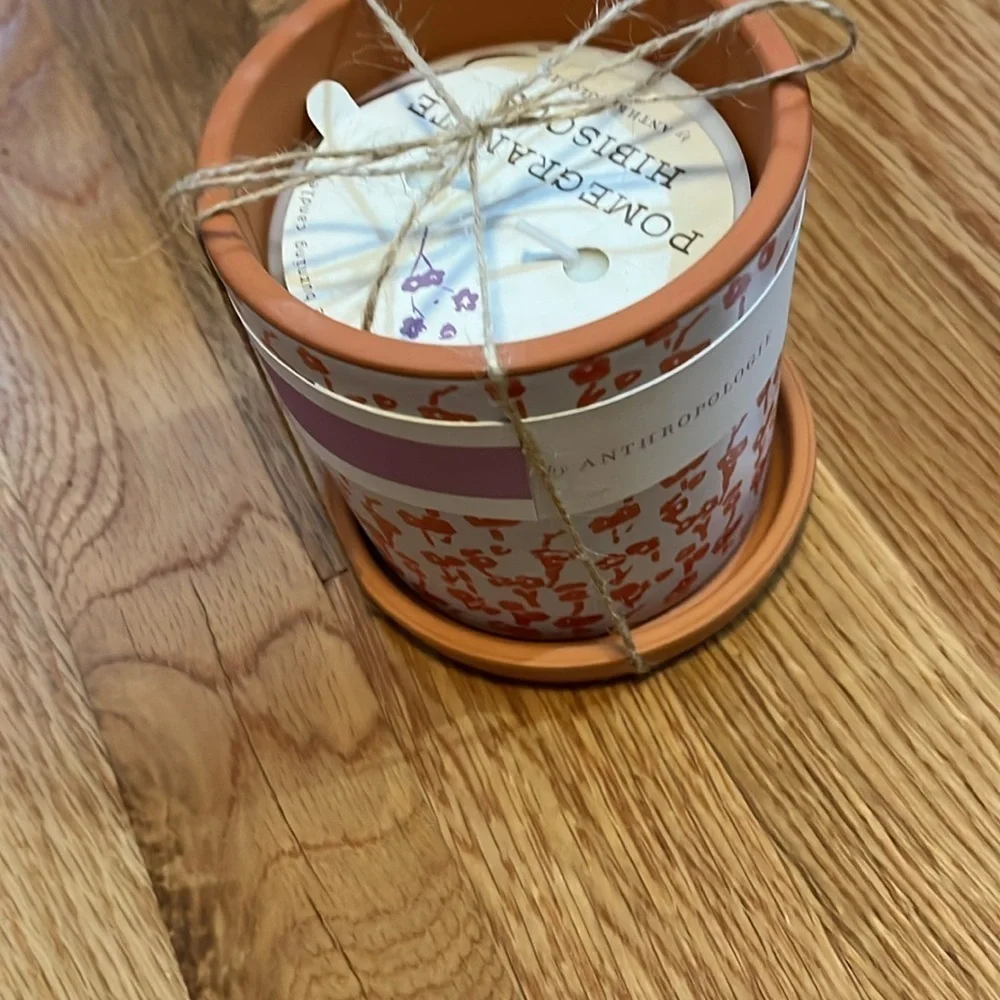 Anthropologie Blooming Terracotta Planter Candle NEW